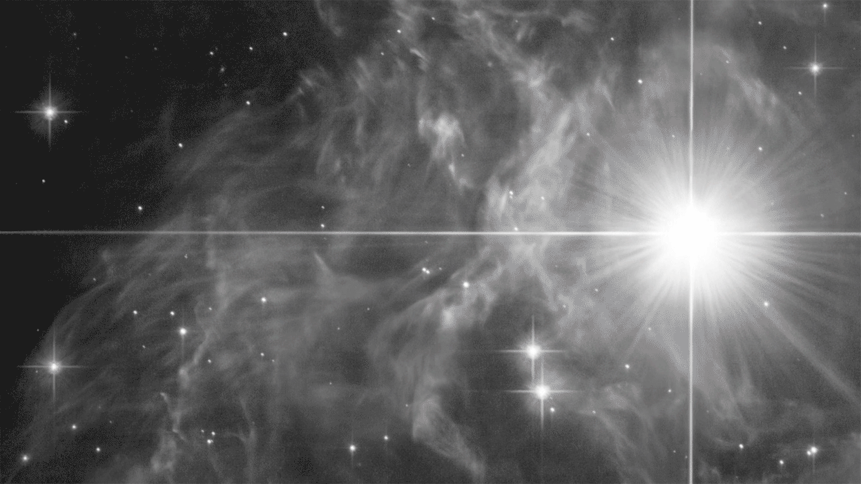 Анимация, показывающая изменение яркости звезды RS Puppis в течение пяти недель. Анимация, показывающая изменение яркости цефеиды